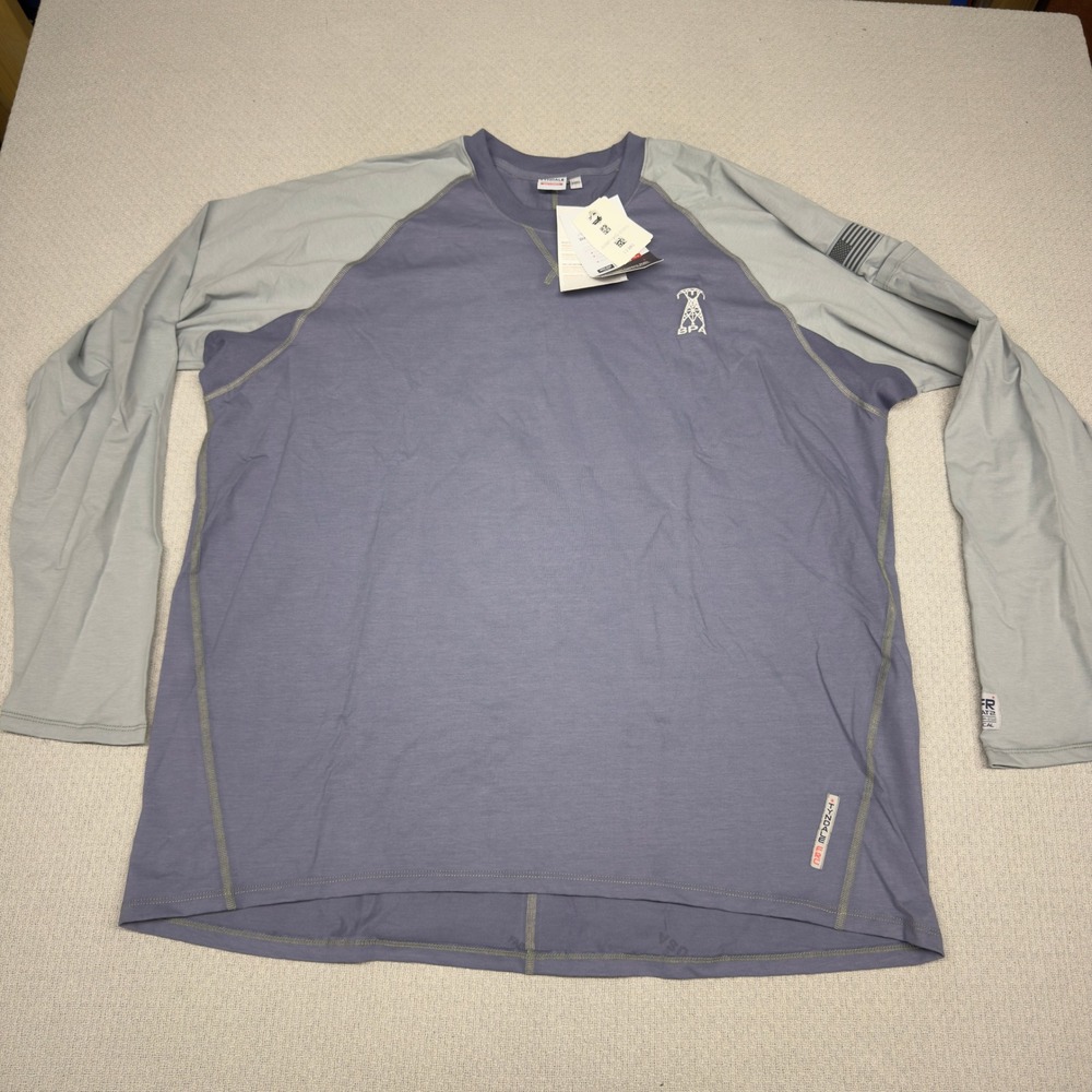 New Tyndale Versa FR Shirt Mens 2XL Blue Grey Flame Resistant Workwear Made USA